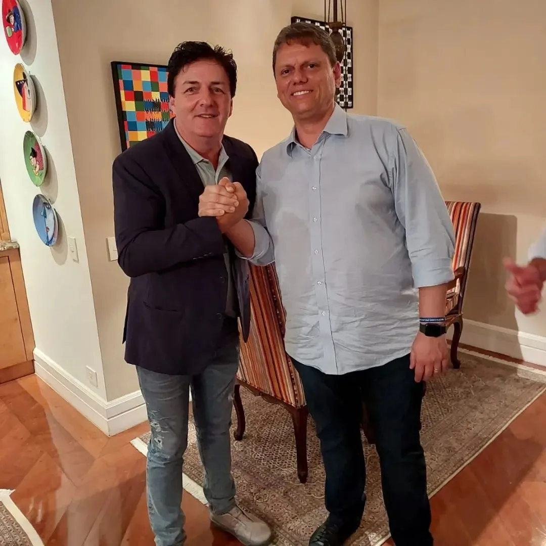 Prefeito Inho Taino e candidato ao governo do estado Tarcísio de Freitas