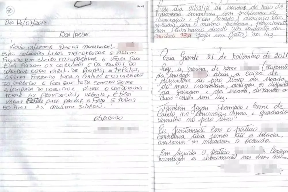 Houve registros de reclamações por parte dos residentes do condomínio em relação à família que ocupava o apartamento da idosa em Praia Grande (SP). ?: Reprodução