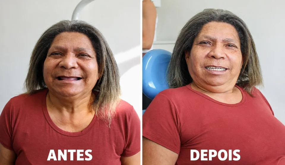 Amanda chegou com um sorriso à UBS Santo Ângelo e saiu com outro. Foto: Divulgação/PMMC
