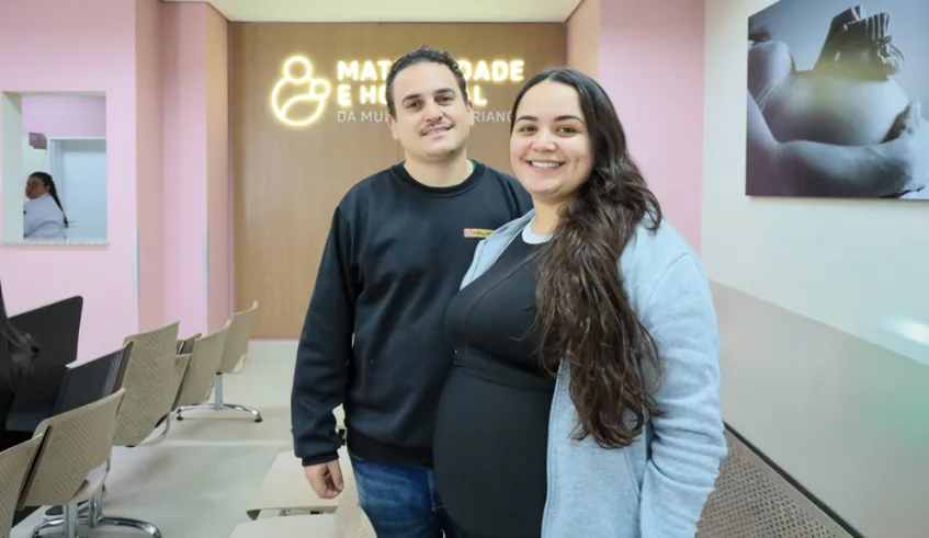 Bianca e Davi esperam por Hardin, previsto para nascer em agosto; eles aprovaram o atendimento do Mãe Mogiana na nova Maternidade. Foto: Divulgação/PMMC