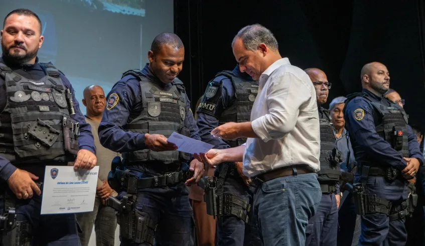 Vice-prefeito Teo Cusatis reforçou que a melhoria da segurança em Mogi das Cruzes é um prioridade para o trabalho desenvolvido pela administração municipal. Foto: Divulgação/PMMC