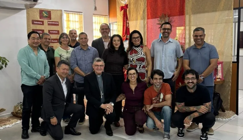 Abertura do Subimpério do Divino na Secretaria Municipal de Clima e Meio Ambiente contou com a presença de convidados. Foto: Divulgação/PMMC