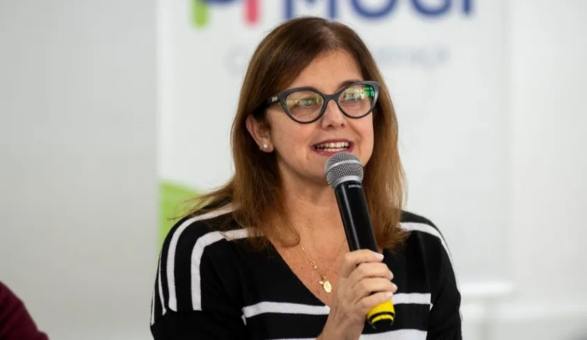 Durante o evento, a prefeita Mara Bertaiolli destacou a importância do incentivo ao empreendedorismo e da valorização dos equipamentos públicos municipais. Foto: Divulgação - PMMC