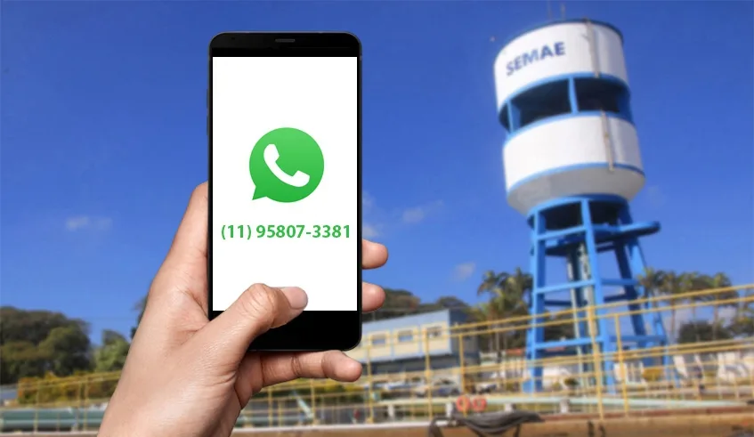 Para solicitar serviços, autarquia orienta consumidores a entrar em contato pelo WhatsApp, no número 11-95807-3381 ou pelo e-mail atendimento@semae.sp.gov.br. Foto: Divulgação/Semae