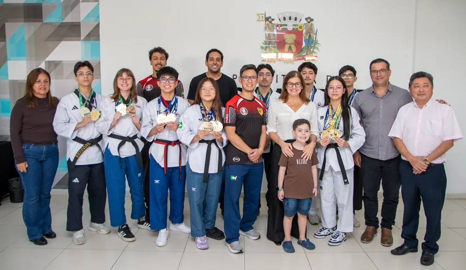 Equipe de taekwondo Yamashita conta com oito atletas integrantes da Seleção Brasileira e com atletas campeões pan-americanos, brasileiros e paulistas. Foto: Divulgação/PMMC