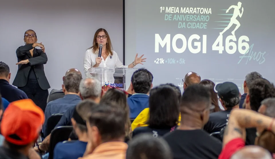Prefeita Mara Bertaiolli destacou que meia maratona será grande evento para fomentar esporte de ponta em Mogi das Cruzes. Foto: Divulgação/PMMC