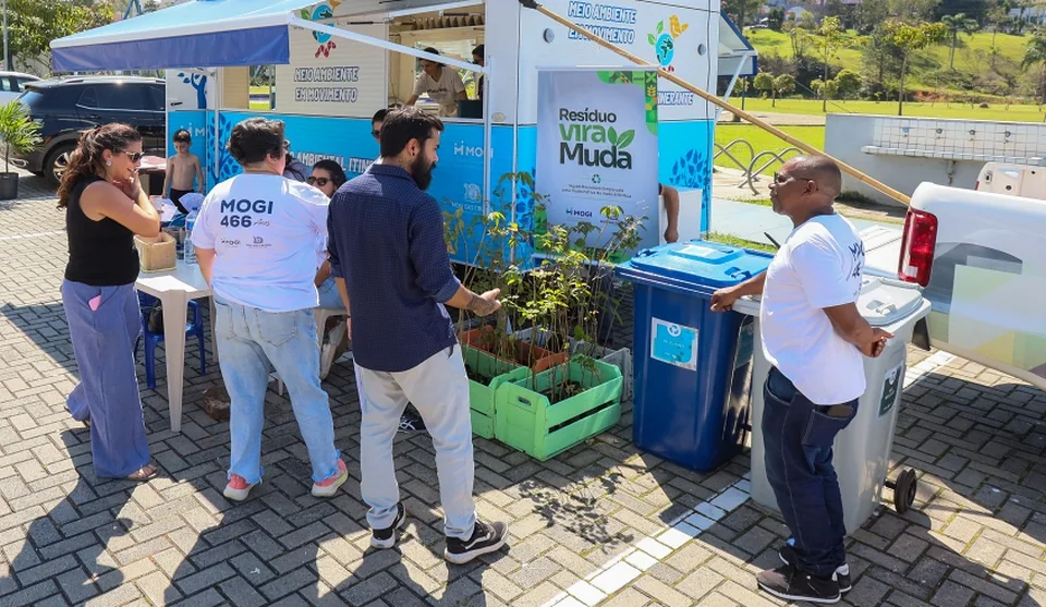Trailer ficou no Parque da Cidade das 10h às 15h e proporcionou uma série de atividades de educação ambiental aos mogianos. Foto: Divulgação/PMMC